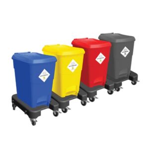 Waste Segregation Trolleys (15 P) With Wheels - Four Compartment