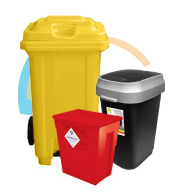 Waste Bins With/Without Foot Pedal & Wheels